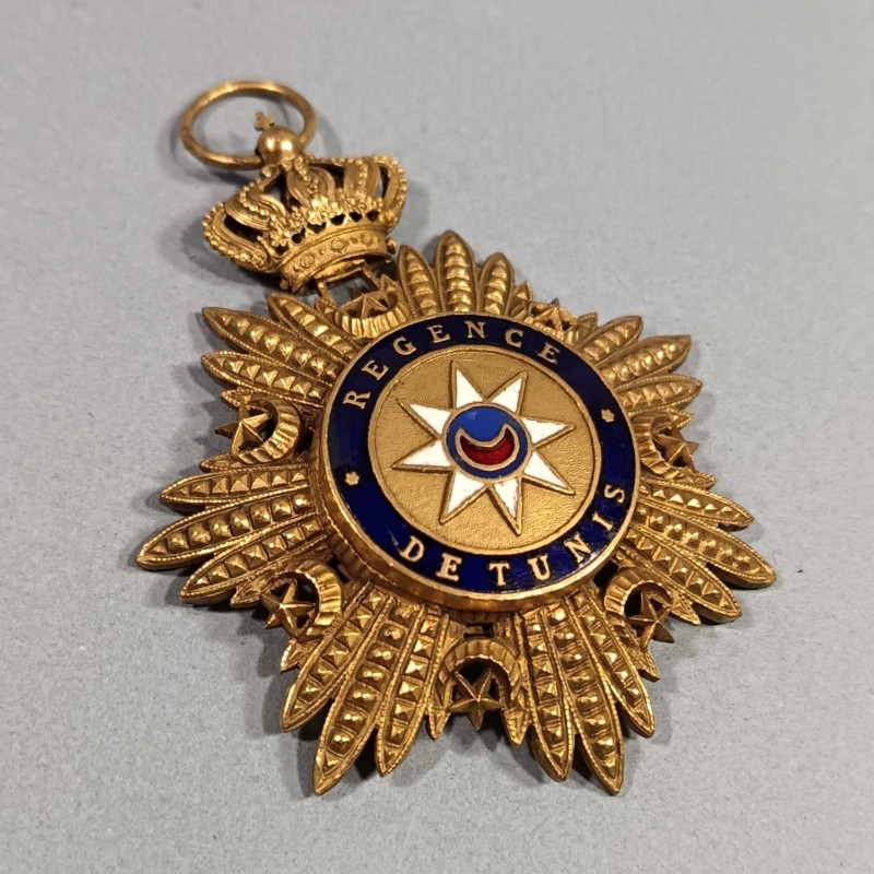 TUNISIE MEDAILLE BIJOU DE GRAND CROIX DE LA REGENCE DE TUNIS DINASTIE HUSSEINITES